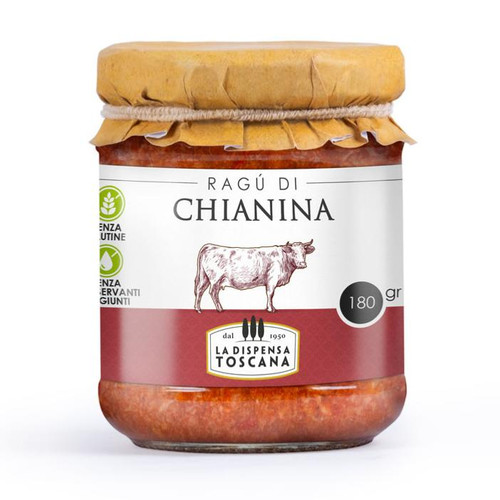 Ragù Toscano Di Carne Chianina Senza Glutine "La Dispensa Toscana" - 180 gr 100% Italiano