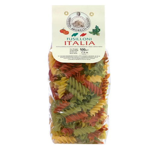 Pasta tricolore con pomodoro e spinaci Fusilloni Morelli - 500 gr Pastificio artigianale italiano