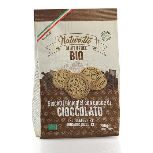 Biscotti BIO con gocce di Cioccolato Pasta Natura - 250 gr senza glutine
