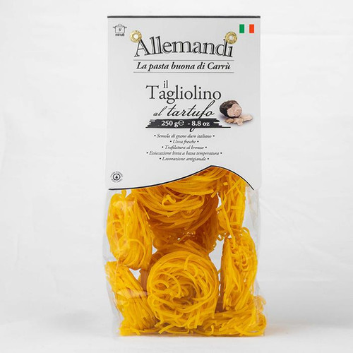 Tagliolini all' uovo e Tartufo di Carrù Allemandi Pasta  nido da 250 gr eccellenza italiana