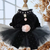 Black Pearl Blossom Pet Tutu Dress