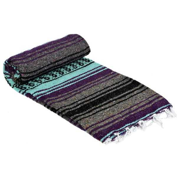 Dark Purple, Mint Green, and Charcoal La Montana Blanket