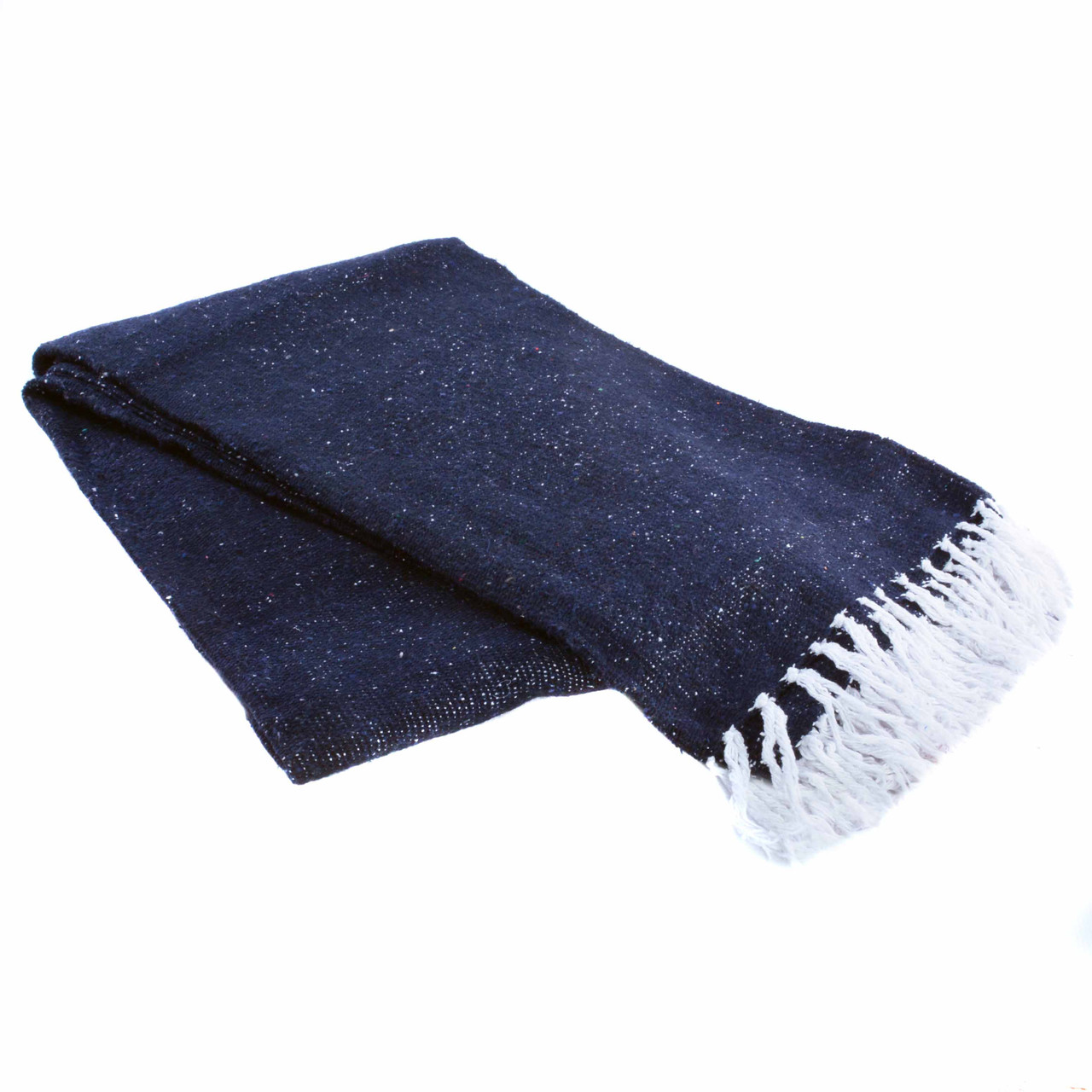 Navy Solid Heavyweight Mexican Blanket by La Montana
