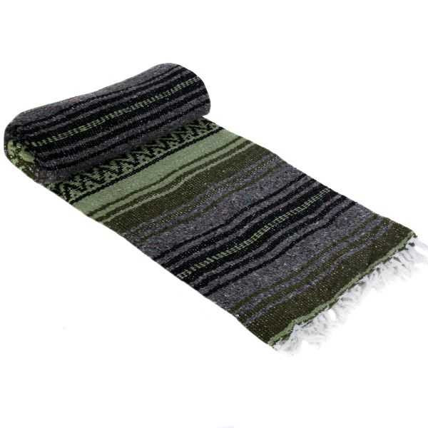Dark Olive, Light Olive, and Charcoal La Montana Blanket