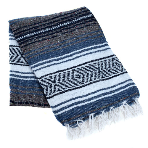 Red, Charcoal, and White La Montana Mexican Blanket