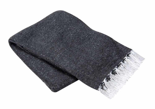 Charcoal Solid Heavyweight Mexican Blanket by La Montana