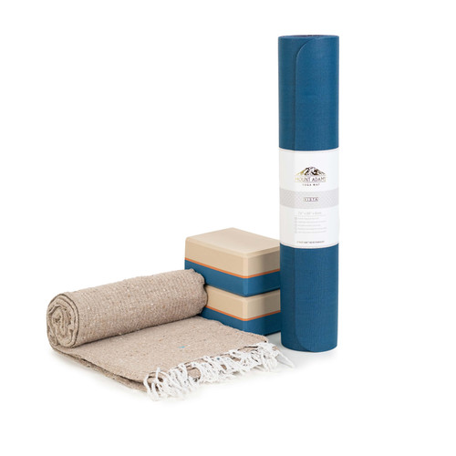 Mount Adams® Vista Yoga  Mat, Heavyweight Blanket, and Blocks