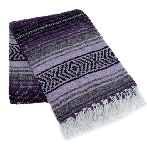 La Montana Mexican Blankets - 10 Pack - Dark Purple/Light Purple/Charcoal