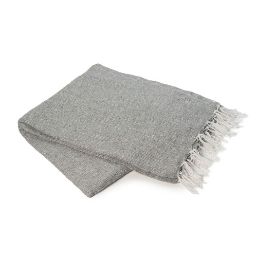 Cool Gray Solid Heavyweight Mexican Blanket by La Montana