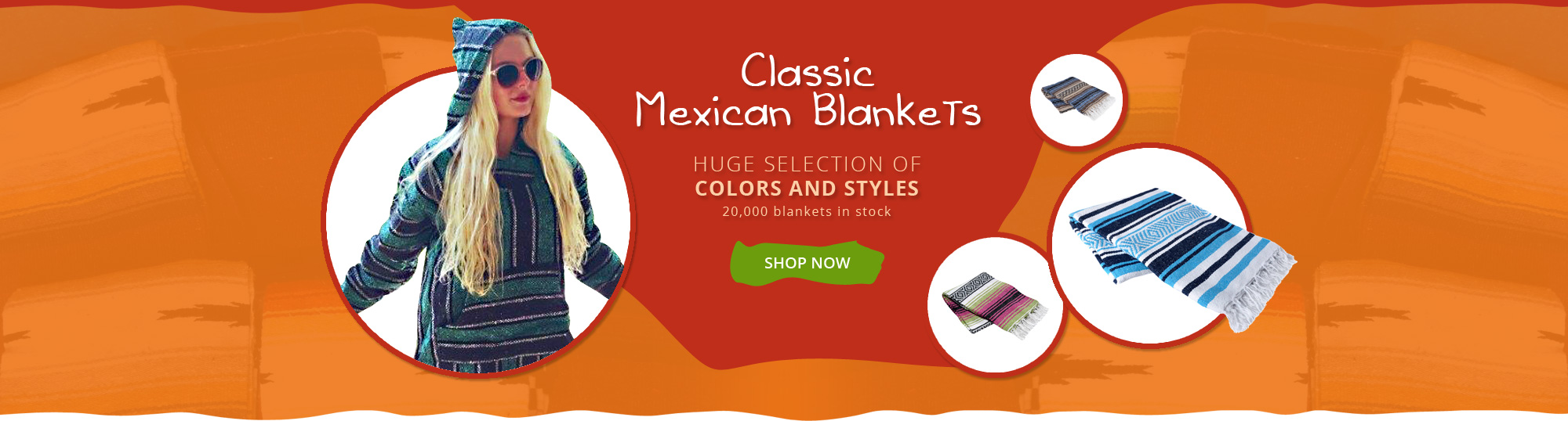 Super Store for Mexican Blankets. Free Shipping.