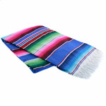 Authentic Mexican Serape Blanket - Cobalt