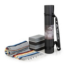 Mount Adams® Black Pro Fit XL Yoga Mat, Blanket, Blocks and Carrying Strap Kit