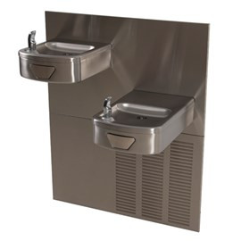 Rounded Box Chilled Barrier-Free Wall Mount Bi-Level Drinking Fountain