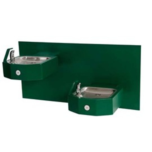 Bi-Level Square Stainless Steel Wall Mounted Drinking Fountain