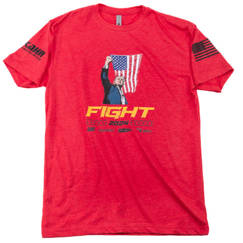 Trump Fight 2024 T Shirt with Flag
