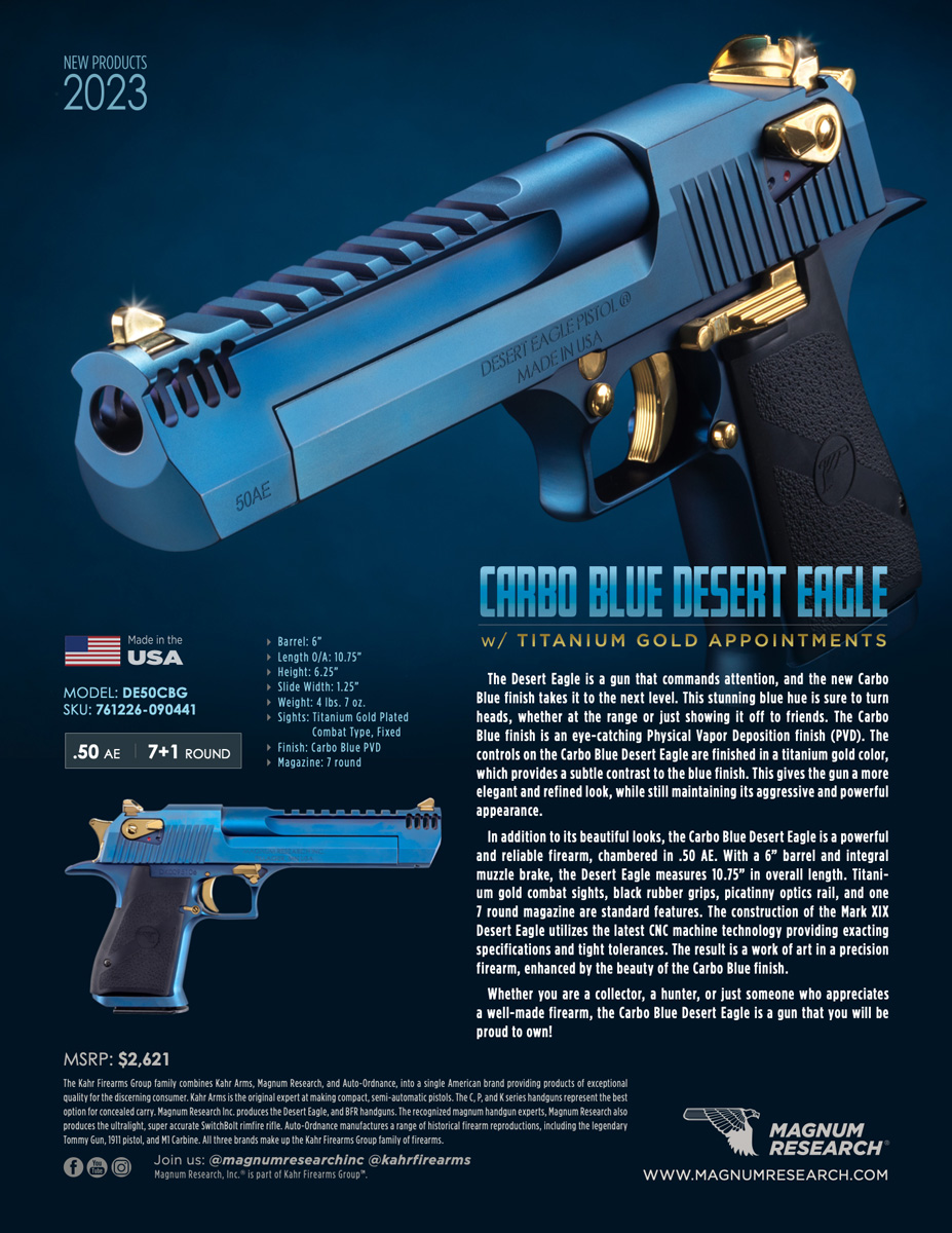 Desert Eagle .50 AE Carbo Blue – Blackstone Shooting Sports