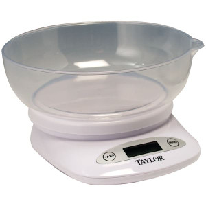 Taylor Precision Products 380444 4.4lb-Capacity Digital Kitchen Scale with Bowl R810-TAP3804