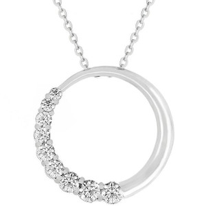 Graduated Cubic Zirconia Circle Pendant R599-P50053R-C01