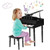 30-Key Wood Toy Kids Grand Piano with Bench & Music Rack-Black - Color: Black D681-MU10035BK
