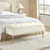 Mid-Century Modern Bed Storage Bench with Ivory Velvet Seat and Gold Legs Q280-KUFSBI1429462584