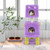 Cute Monster-Themed Cat Tower with 2 Private Condos for Small Place-Purple B593-PV10189