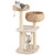 41 Inch Rattan Cat Tree with Napping Perch-White - Color: White D681-PS7475WH