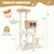 Modern Cat Tree for Indoor Cats with Cattail Fluff Condo and Top Perch-Natural B593-PV10204