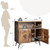 Mid-century Wooden Storage Cabinet Wine Glass Holders-Rustic Brown - Color: Rustic Brown D681-HV10126CF