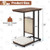 C- Shaped Cat Side Table Cat Tree with Scratching Board-Rustic Brown B593-PV10131