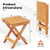 14 Inch Compact Folding Side Table with Slatted Tabletop - Color: Natural D681-JV11673