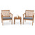 3 Pieces Patio Wood Furniture Set with soft Cushions for Porch-White B593-HW72094