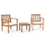 3 Pieces Patio Wood Furniture Set with soft Cushions for Porch-White B593-HW72094