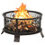 Rustic Fire Pit with Poker 26.6" XXL Steel A949-311891