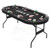 72 Inch Foldable Poker Table for 8 Players Portable Oval Card Board Game Table-Blue B593-NP11878