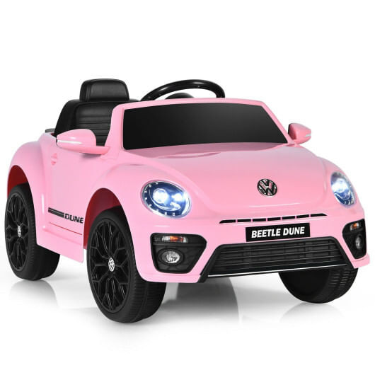 Volkswagen Beetle Kids Electric Ride On Car with Remote Control-Pink - Color: Pink D681-TQ10040PI
