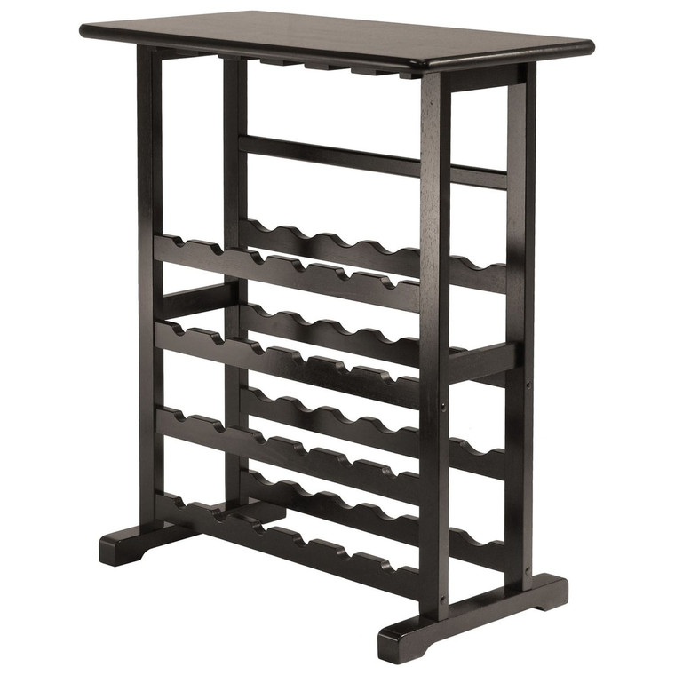 Floor-Standing Dark Espresso Brown 24-Bottle Wine Rack Q280-VDEWR15688681