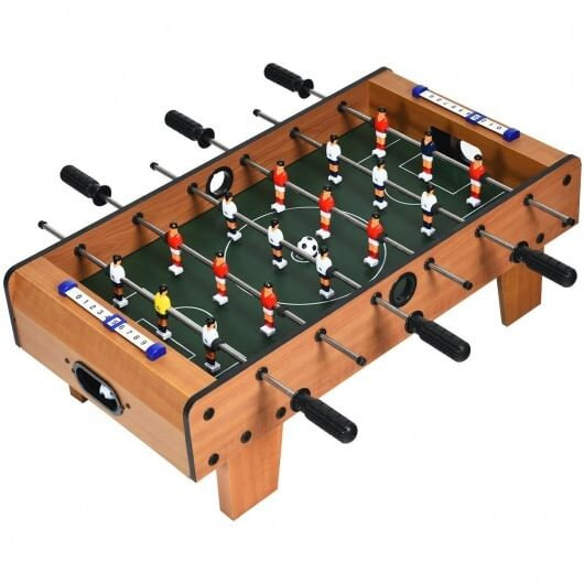 27 Inch Foosball Table Mini Tabletop Soccer Game - Color: Brown D681-TY580401
