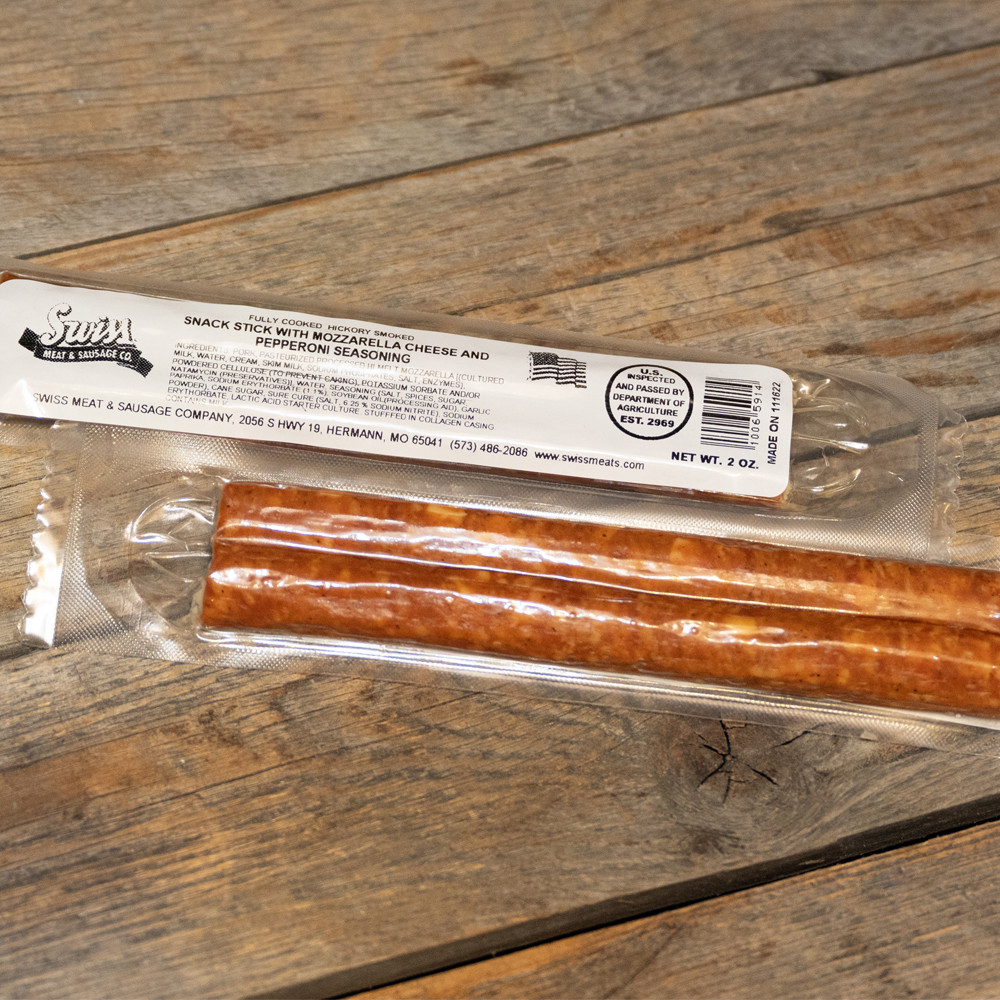 Pork Snack Sticks with Mozzarella Cheese & Pepperoni Seasoning - 2oz