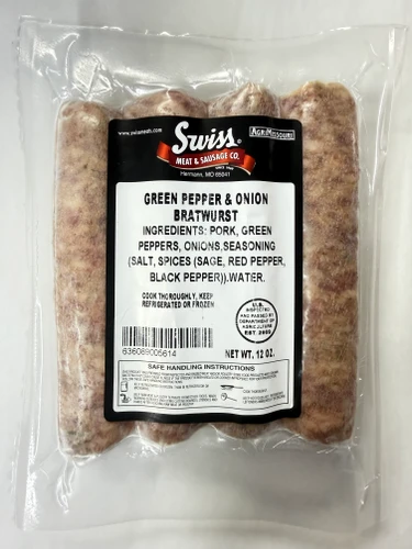Green Pepper & Onion Bratwurst - 12oz