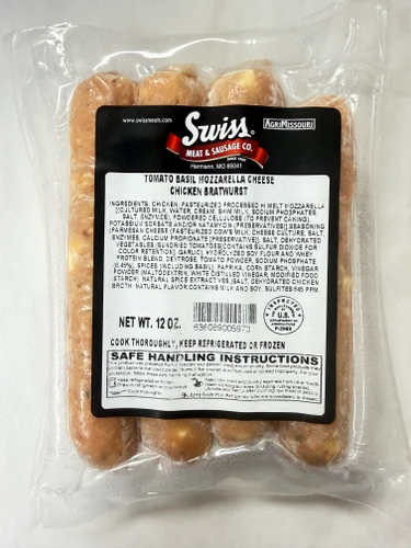 Tomato Basil Mozzarella Chicken Bratwurst - 12oz