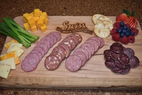 Smoked BBQ Flavored Summer Sausage with Cheddar & Pepper Cheese - 8oz