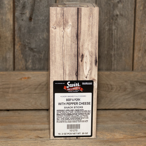 Beef & Pork Snack Sticks with Pepper Cheese - 2oz