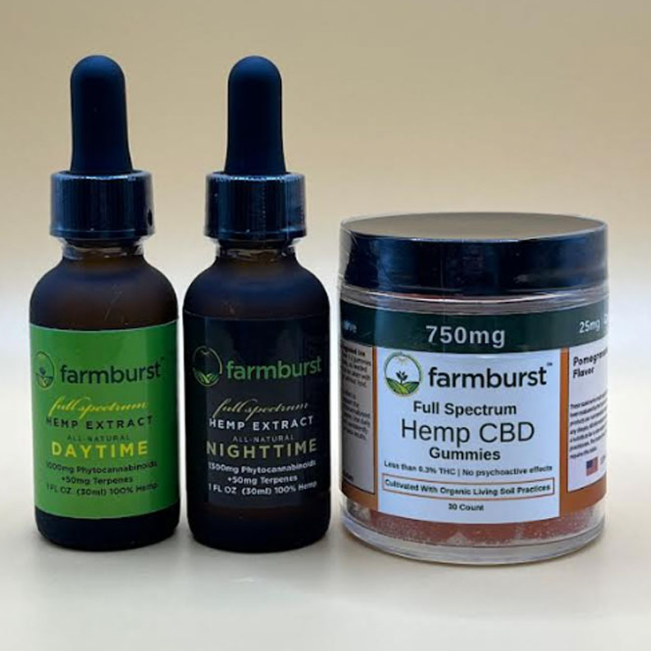 1 Month Gummies + Day & Night Oil Savings Bundle - Gummies + Daytime "Lifter" & Nighttime "Sleep" CBD Oil - Full Spectrum - Buy 2, Get 1 Free