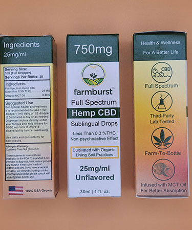 Farmburst CBD Oil - 750 mg (25mg/ml) Full Spectrum CBD Tincture | 30 ml