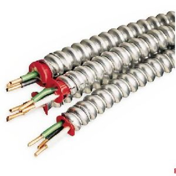 Cable, Armored; Metal Clad; THHN Insulation; 10 AWG; 3C - MC-AL-10/3-SOL-BK/WH/RE/GN