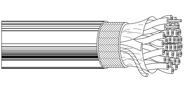 Computer Cable, 1000 ft. L, 30 V, 28 AWG, Stranded Conductor - 8132 0601000