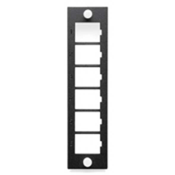 Adapter Plate, Black, Black, LxW: 1.25 x 4.94 in., 1.25 in., Steel, Rack, 6, LxW: 1.25 x 4.94 in., 4.94 in. wd, ANSI/TIA - 5F100-6QP