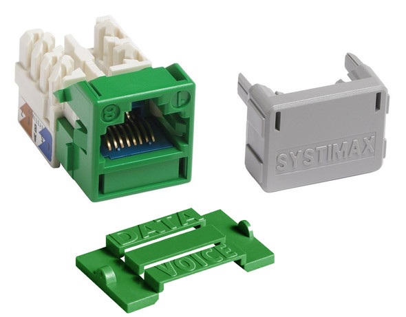 GigaSPEED X10D Jack, Modular UTP; CAT 6A; 8W RJ45; Green - 760092403