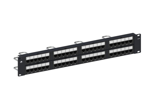 SYSTIMAX Patch Panel, IDC, 48 Ports, 8 Wire Cat 6, T568A/B, Black - 760180059