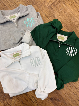 Fleece Quarter Zip with Monogram
